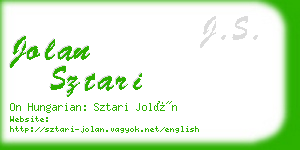 jolan sztari business card